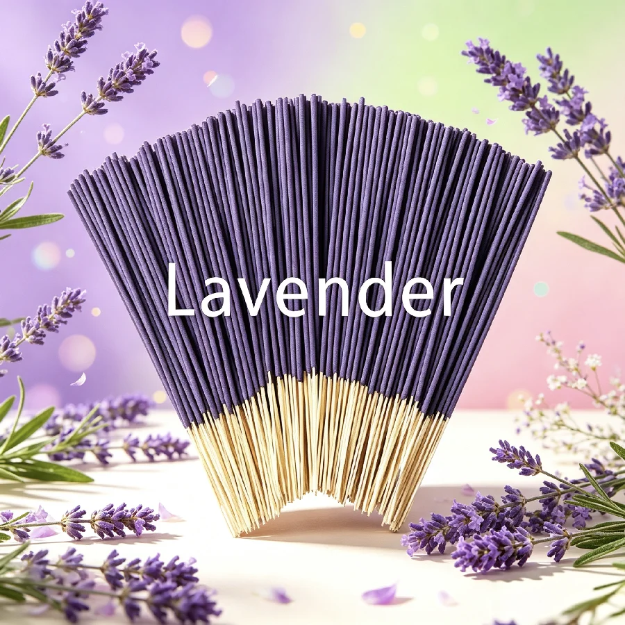 Lavender Incense Sticks, Natural Home Fragrance Sticks for Relaxing Reading Time, 22cm Long, Ideal for Living Room, Bedroom,