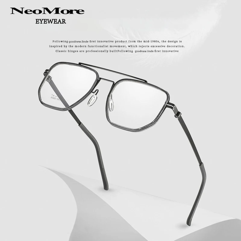

Lind Same Titanium Alloy Glasses Frame Big Size Flying Eyeglasse Man Fashion Multifocal Glasses Ultra Ightweight Spectacles