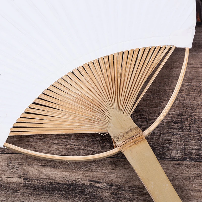 Painting Blank Pure White Paper Fan Pure White Bamboo Fan Calligraphy Round Fan Creative Art DIY Product For Wedding Decor