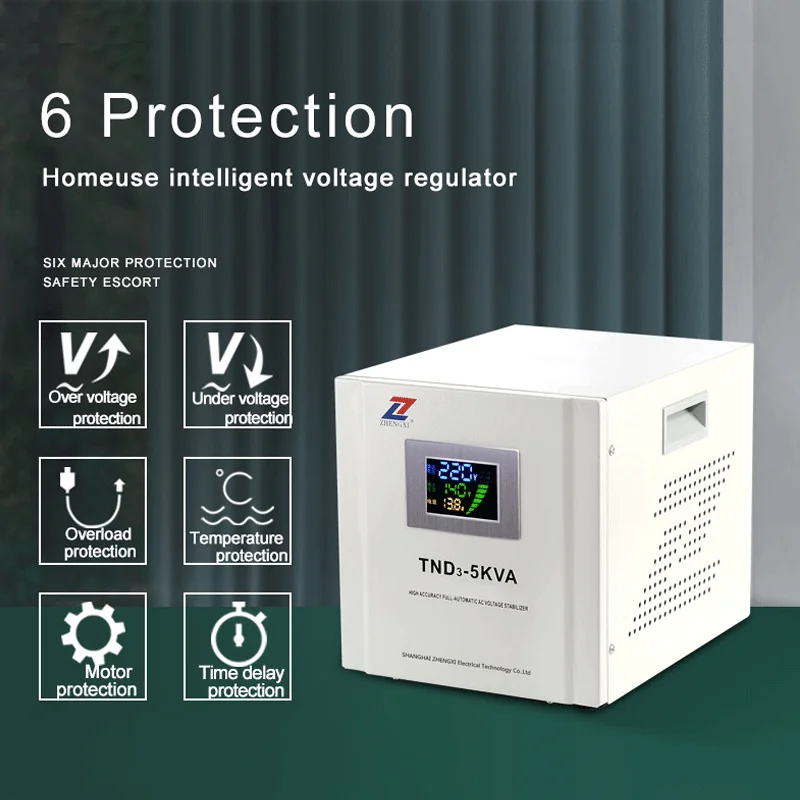 Voltage Stabilizer TND5 5KVA, Highly Accurate Single Phase 220V AC,Normal Type 5KW Intelligence Automatic,Home, Factory