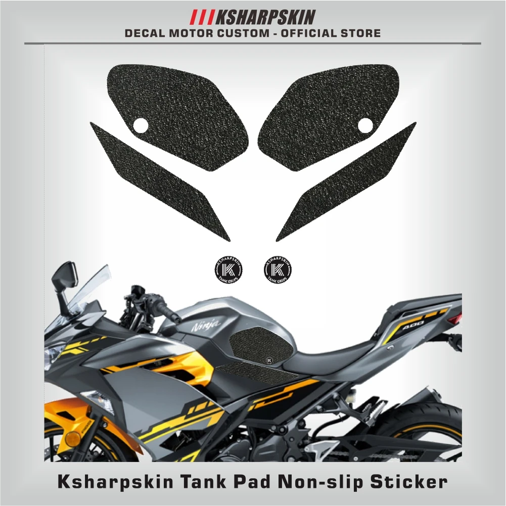 

Motorcycle protection pad tank grip fuel tank pad sticker gasoline knee traction side Non-slip decals for Kawasaki Ninja 400 18-