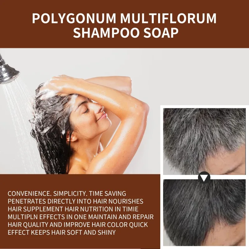 Polygonum Multiflorum Shampoo Soap Two in One Improve Your Black Gray Hair Prevent Hair Loss for Men Women Promotes Hair Growth