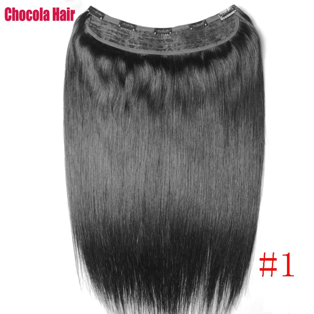 

Chocala 16"-28" 100g-220g One Piece U Set With 5 Clips In 100% Clip in Human Hair Extensions