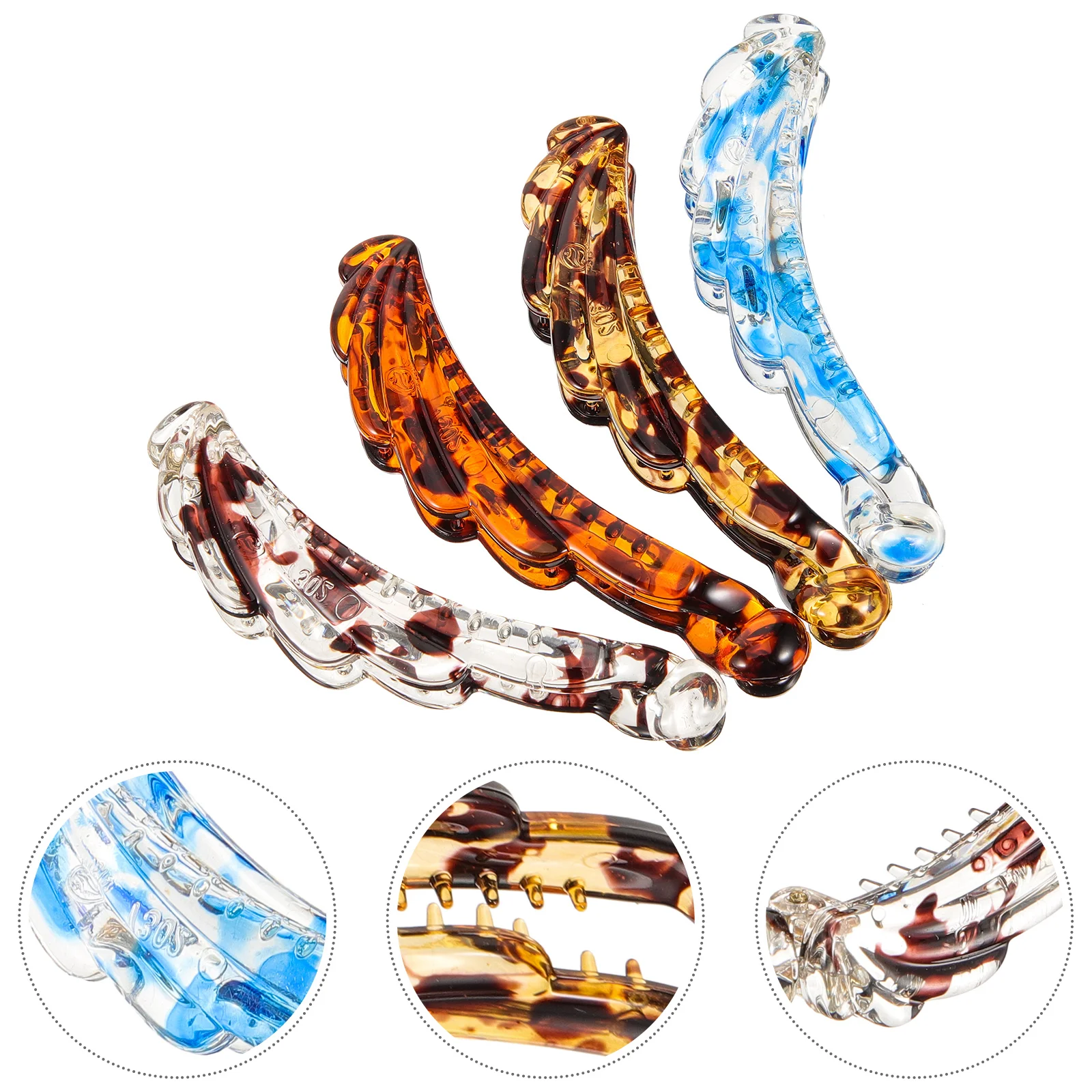 4 Pcs Banana Clip Vertical Hair Clips for Women Curly Accessories Clamps Vintage Miss Women's