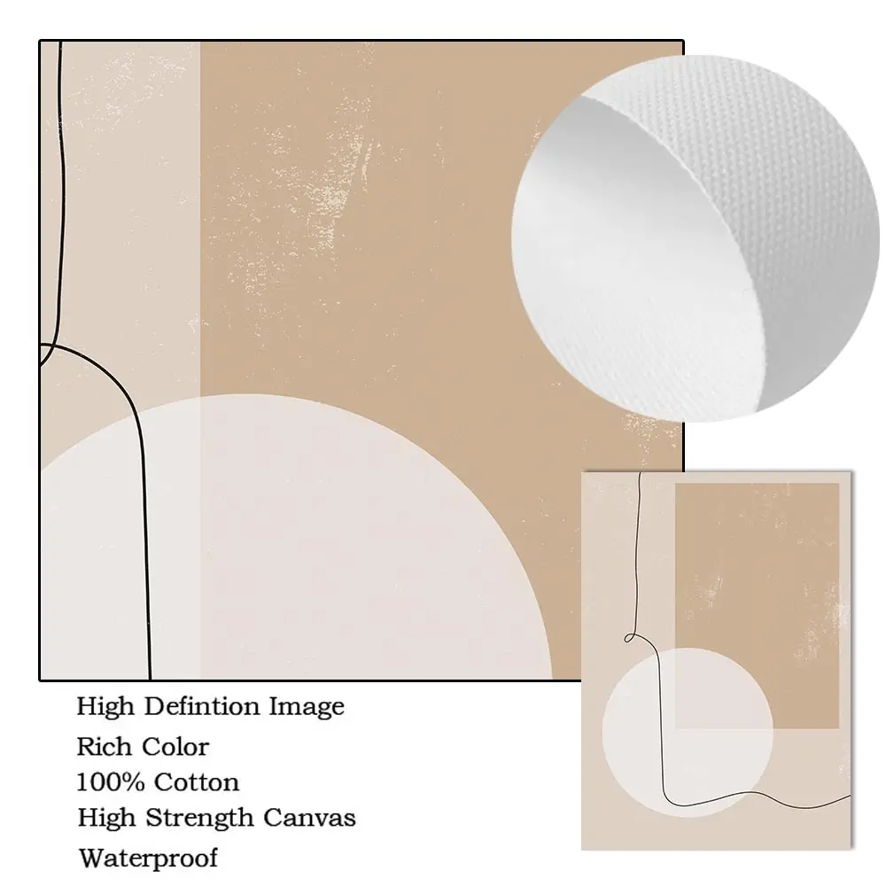 بوهو مجردة البيج الهندسة خط الملصقات حائط لوح رسم الفن طباعة الحديثة ملصق جدار صور غرفة المعيشة ديكور المنزل