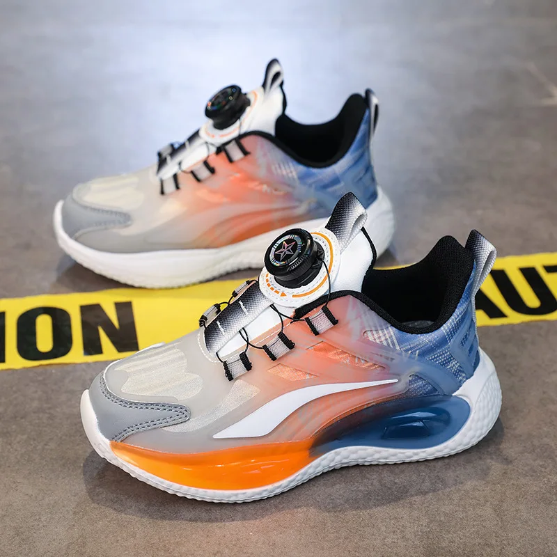 

Осенне-зимняя водонепроницаемая кожаная детская спортивная обувь для детей среднего и старшего возраста, новые кроссовки с вращающейся пряжкой