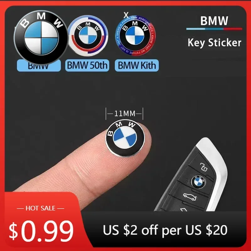

Наклейки-эмблемы для ключей BMW (11/14 мм) для моделей E60, E93, X3, X5, X6, 2025 года, а также для 50-летнего юбилея BMW (серия G)