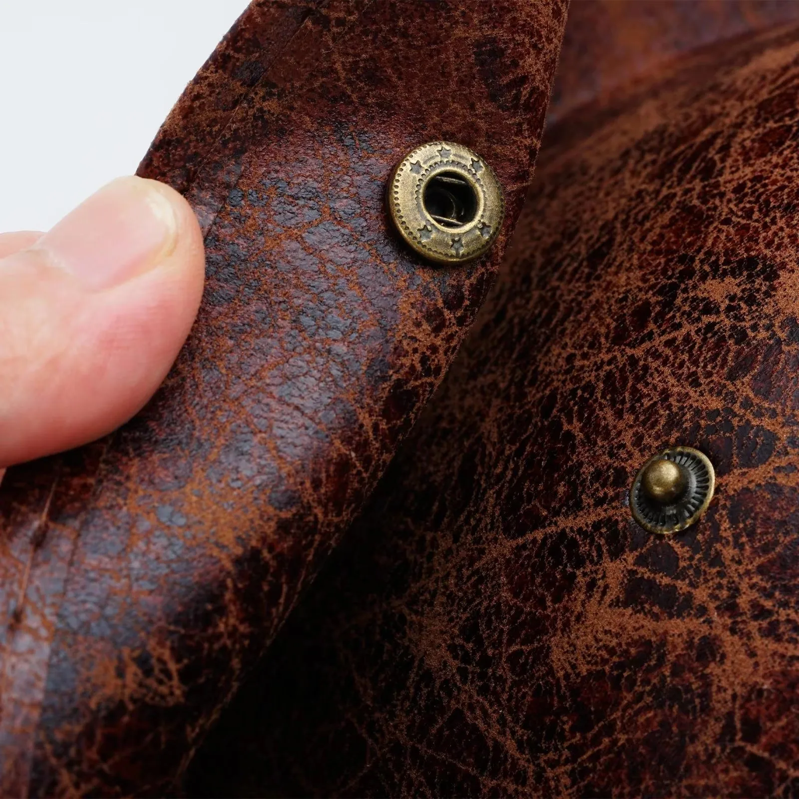 Halloween Faux Leather Pirate Hat Captain Hat Brown for Adult Men Women Cosplay Costume Accessories Exquisite Photography Props