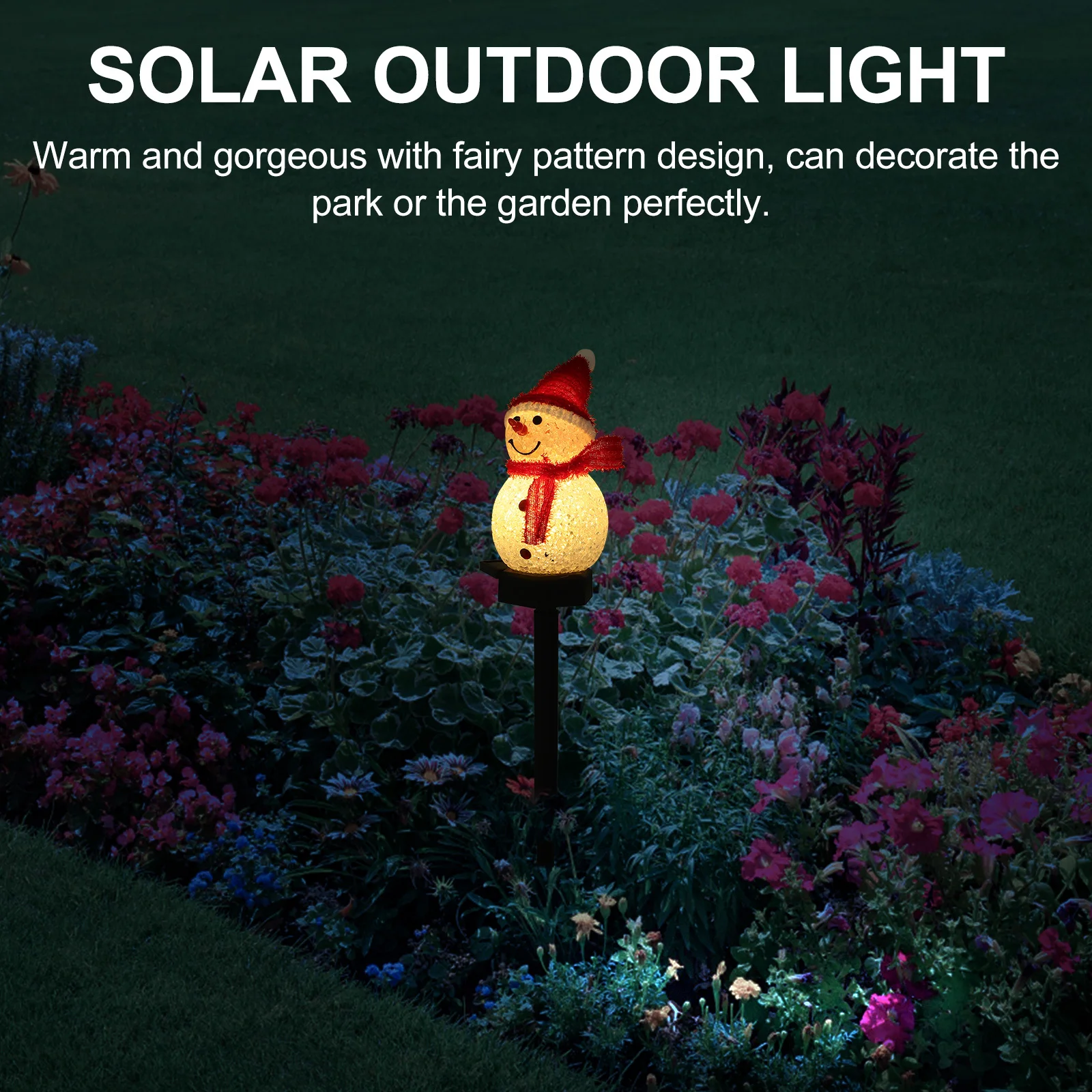 

1 pc Solar Powered Led Snowman Light Outdoor Christmas Decoration Waterproof Ground Plug Lamp For Garden Yard Pathway Patio