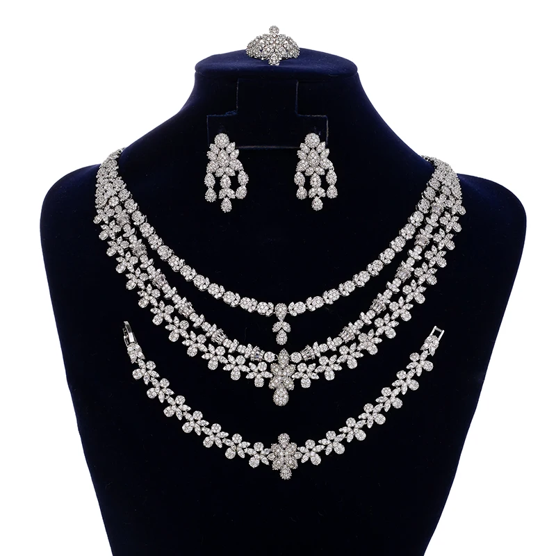 

Jewelry Set HADIYANA Elegant Romantic Charming Simple Style Necklace Bracelet Ring and Earring Set CNY166 Bijou Mariage