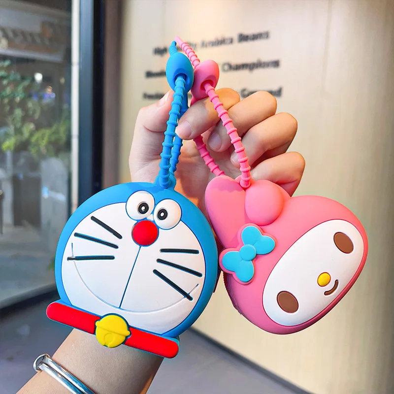 

Кошелек для монет Doraemon Kuromi Pochacco, силиконовая сумка с героями мультфильмов, большая сумка для хранения монет, милая очаровательная сумка, аксессуар, брелок, подарок