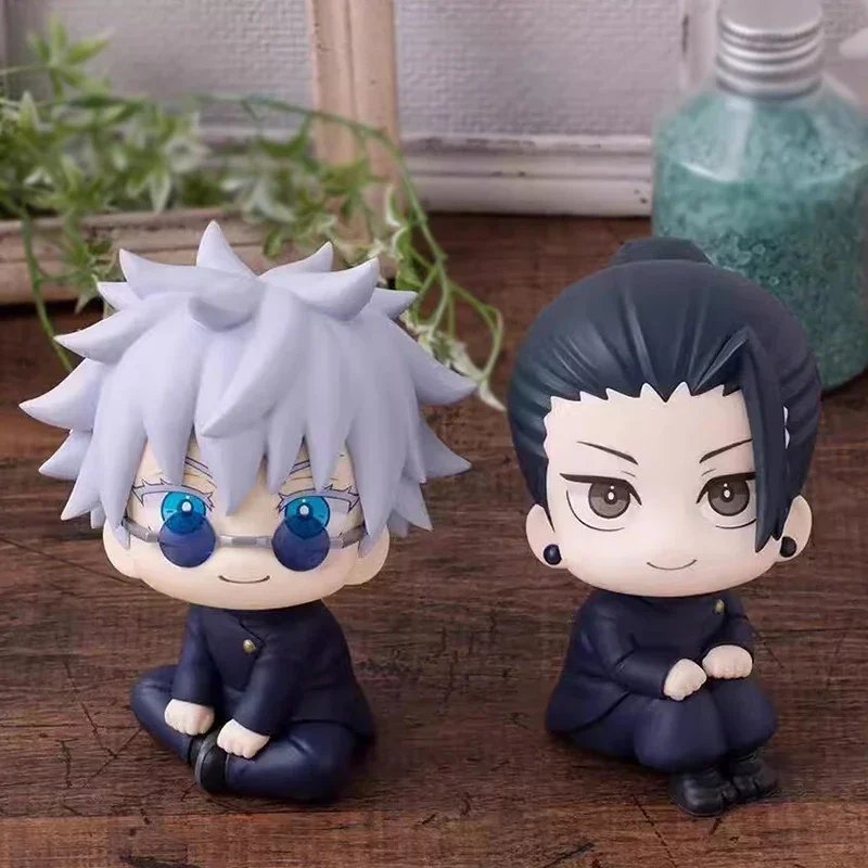 10cm Anime Jujutsu Kaisen Figurine Q Version Geto Suguru Satoru Gojo Action Figures PVC Model Ornamen Toys Birthday Gifts