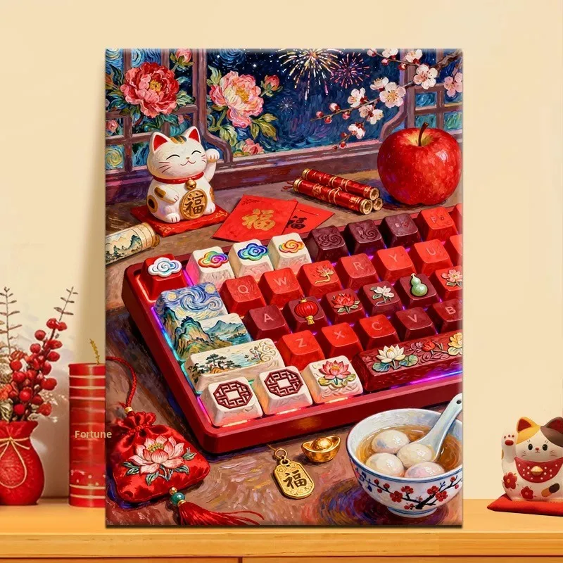 

Fuyun Guoian 5D Diamond Painting Stiers Celebration New Year Handmade DIY Living Room Decorative Cross Stitch Kit