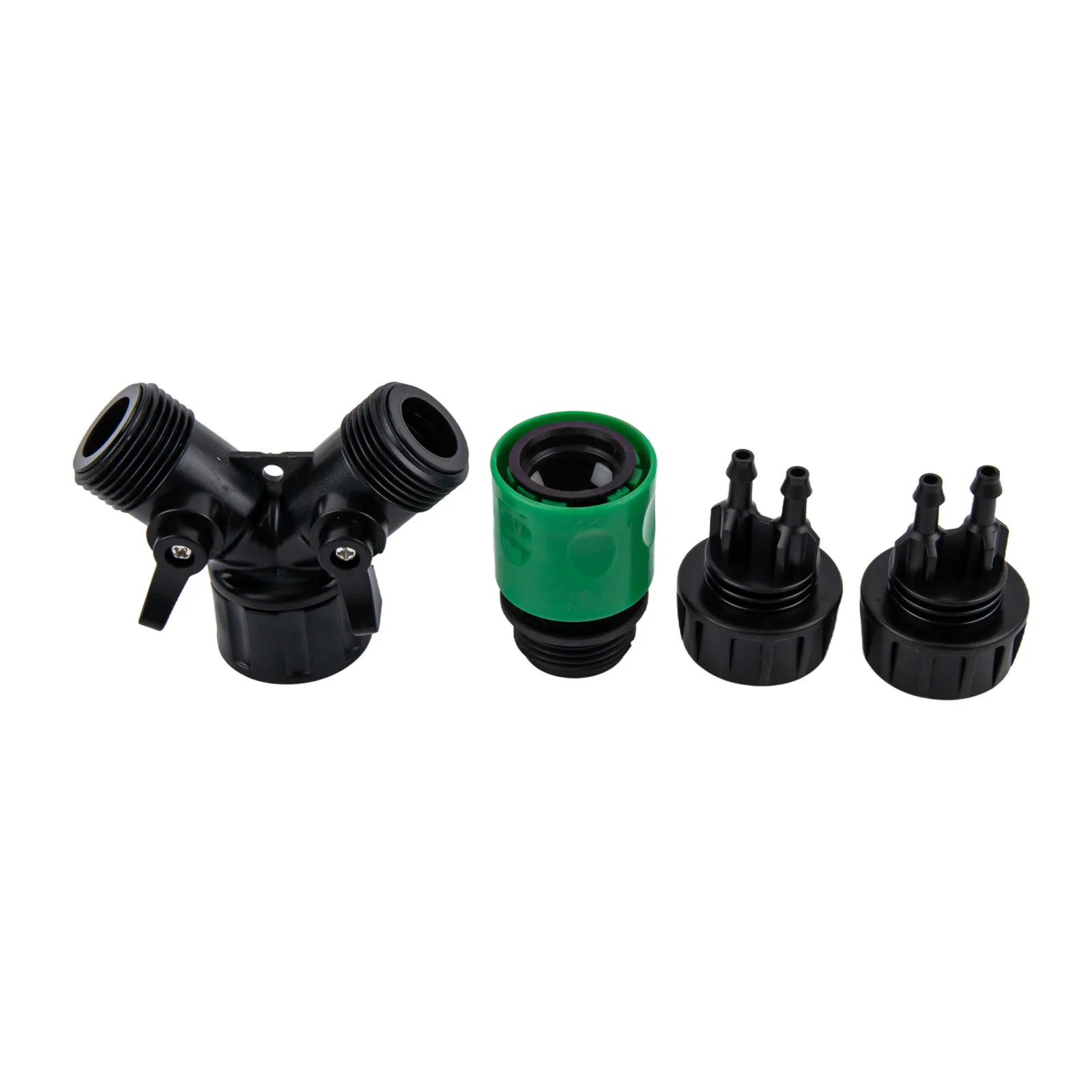 Drip Irrigation Tap Adapter with 4-Way Splitting Function for 1/4 Inch Hose Used in For Garden Bonsai Greenhouse and Pot Plants