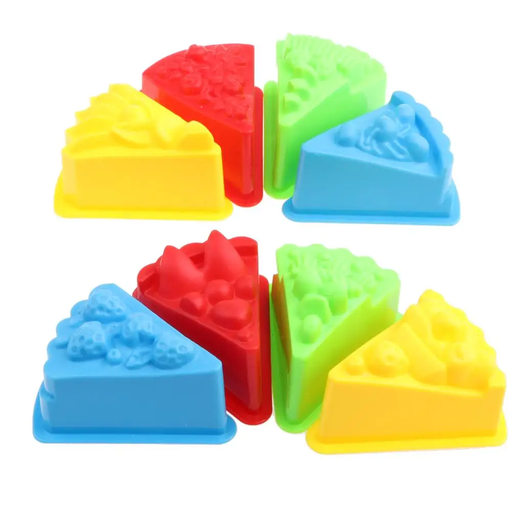 8 Piece Cake Toy Set Colorful Plastic Beach Toys for Children Kids