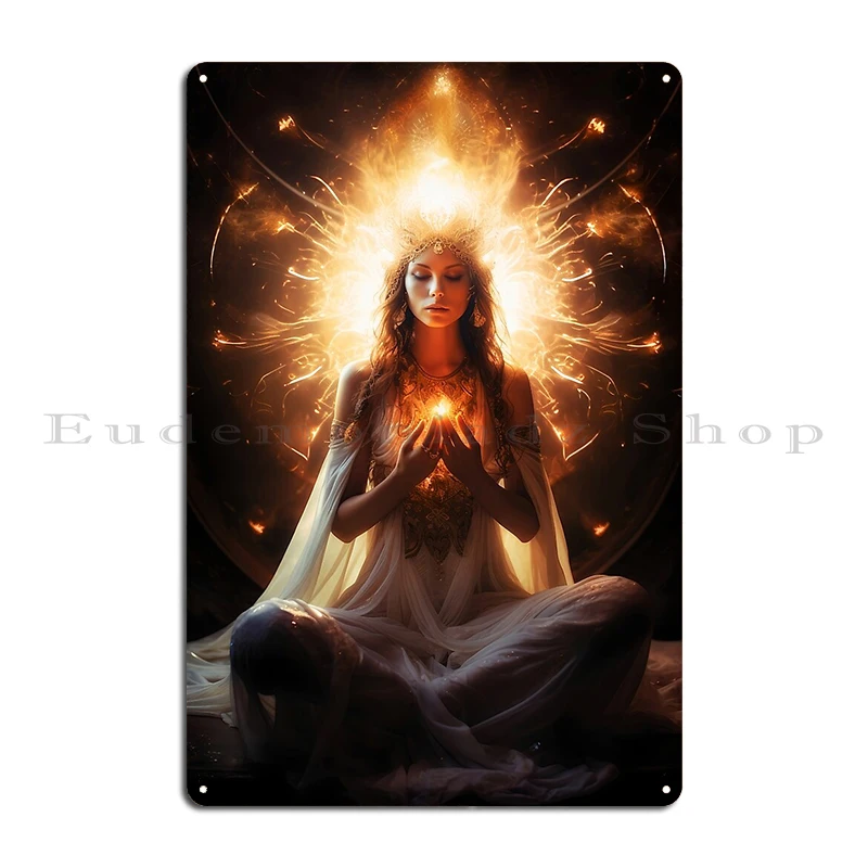 Woman Shaman Moon Oracle Metal Sign Printing Club Bar Wall Custom Wall Decor Party Plates Tin Sign Poster