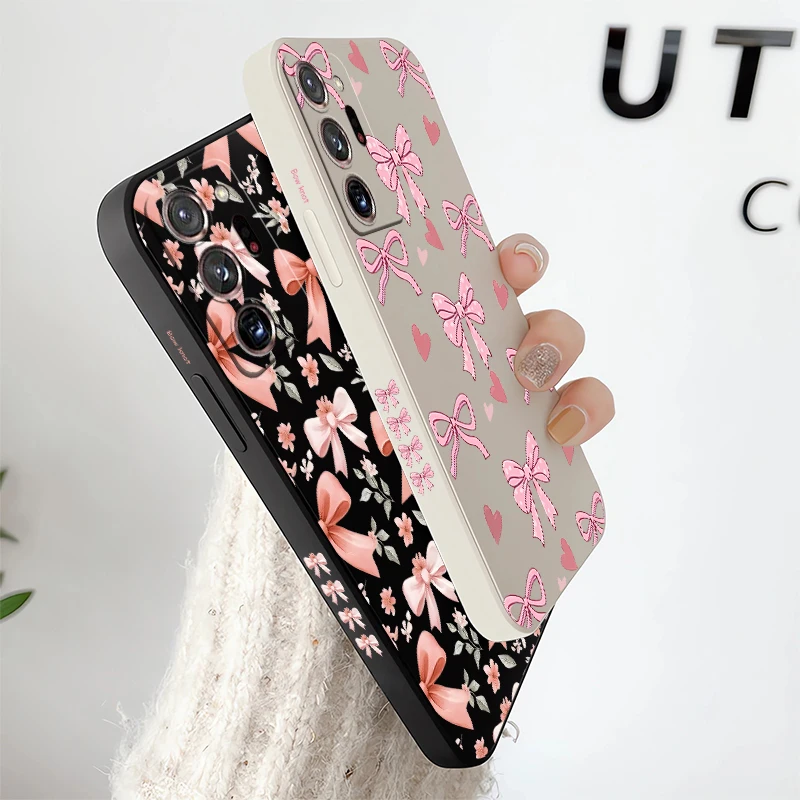 Shockproof Phone Case For Samsung Galaxy Note 20 M53 M42 M33 M17 F17 F16 F12 F06 F04 F02S TPU Silicone Soft Bow Knots Cover view 4