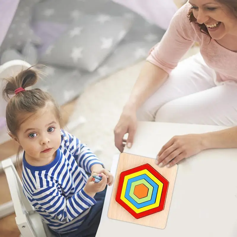 Puzzle di corrispondenza della forma Puzzle di forma geometrica Montessori colore e forme del bambino Puzzle di apprendimento giocattoli educativi per bambini regalo