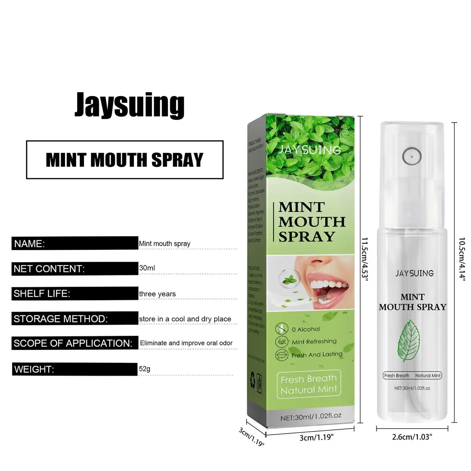 30ml Mint Spray Breath Freshener Mouth Spray Odor Treatment Spray Refresher Fresh Breath Remove Bad Breath Smoke запах изо рта