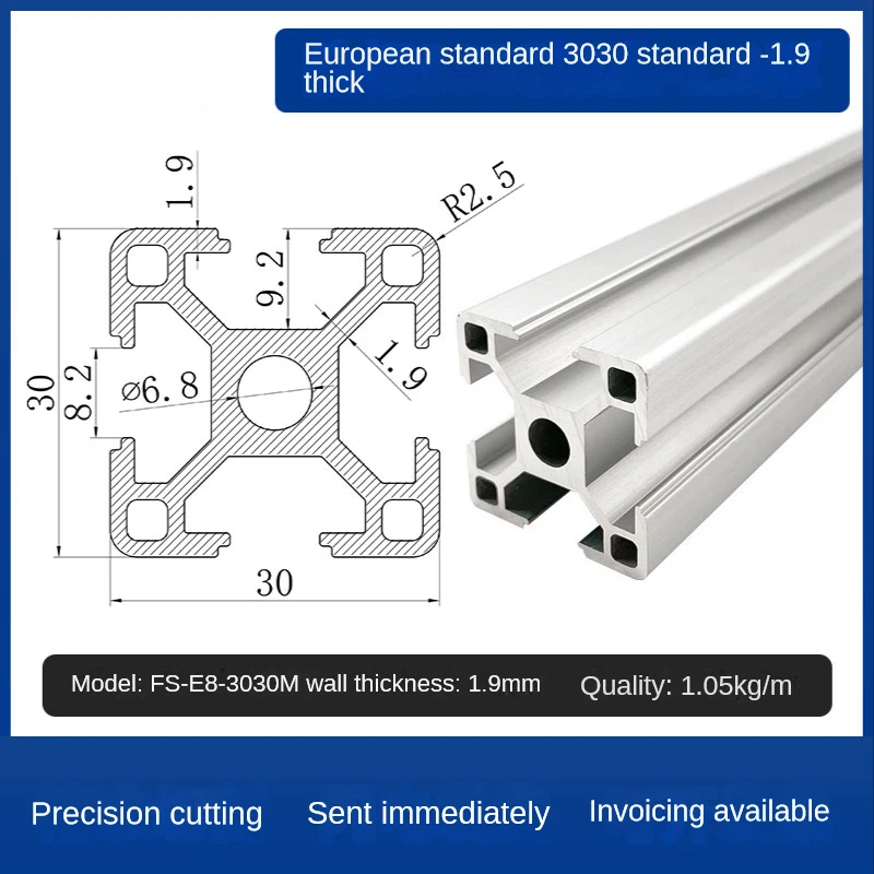 1PCS 2020 3030 3060 30120 30150 T-Slot Aluminum Profile EU Standard Frame Anodized F CNC 3D Printer Part Laser Engraving Machine