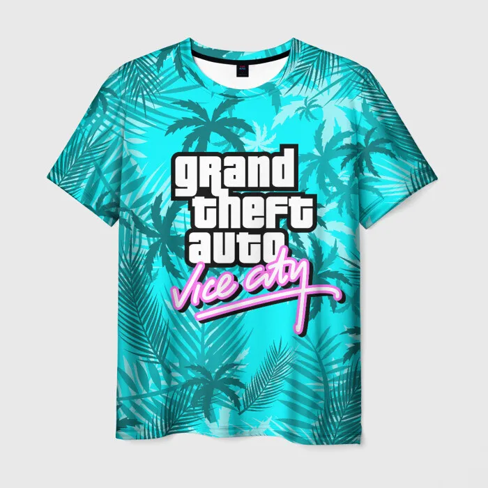 Newest Games Grand Theft Auto Vice City Pattern T-Shirts 3D Summer Men\'s Hip hop Trend GTA VI Short Sleeve T shirt Oversized Top