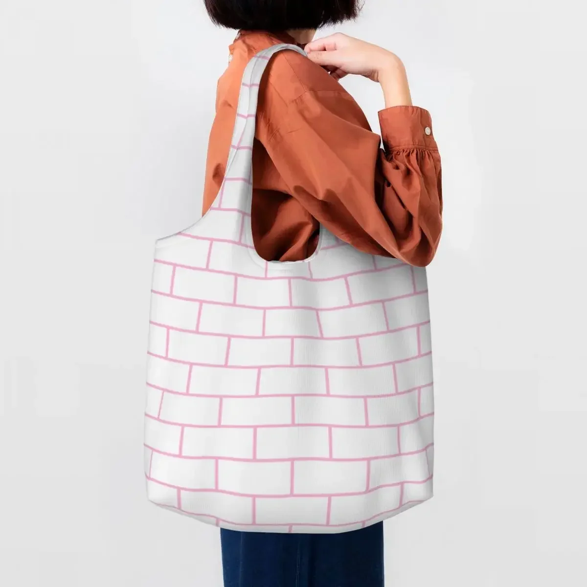 Brick House Horizontal White Cloud Shopping Tote Bag Recycling Canvas Shoulder Shopper Street Mmural Art Eldridge Bags Handbags