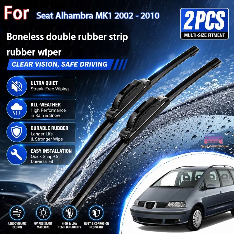 

Front Wiper Blades For Seat Alhambra MK1 2002 - 2010 Windshield Windscreen Window Car Rain Brush 28"+28" Modification Parts