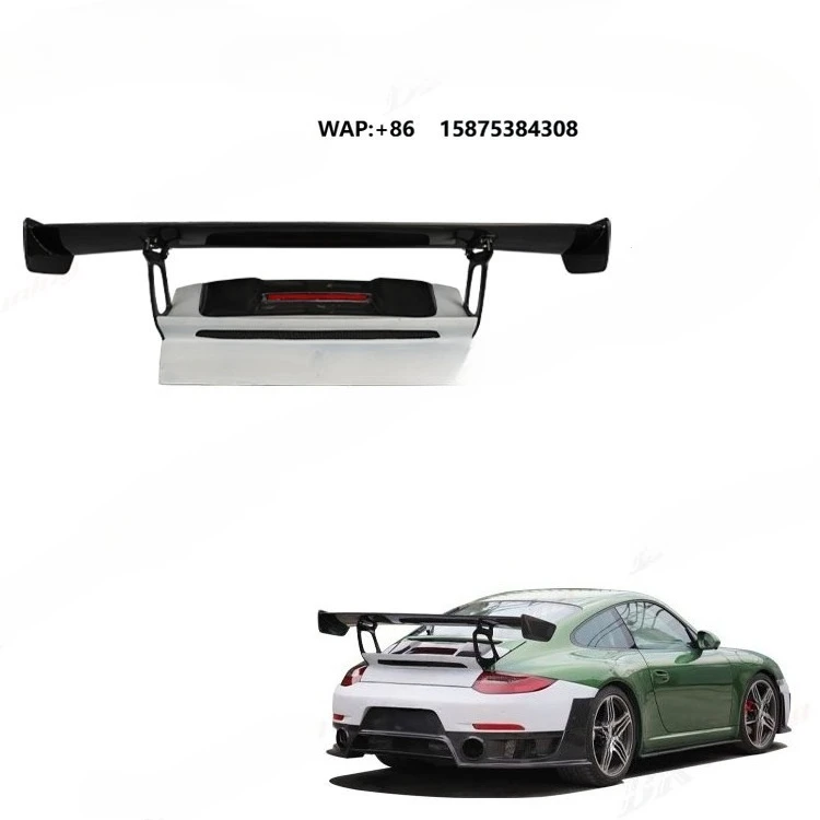 

BK Tuning 997 Upgrade GT2RS Style Tail Wing Car Body Parts Semi Carbon Fiber Rear Wind for 911 997 Rear Spoiler