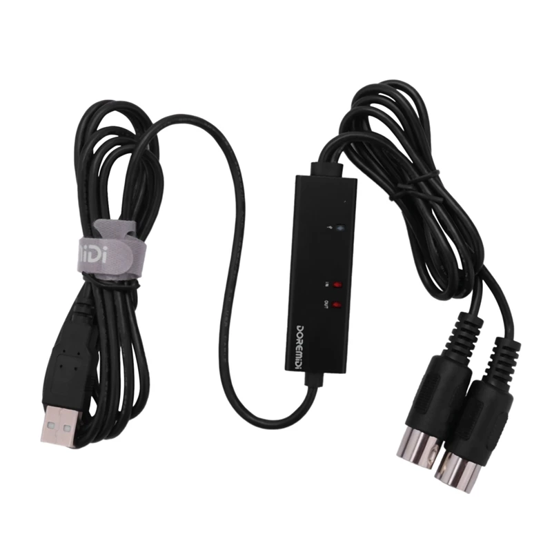 Doremidi MTU-10 MIDI To USB Cable USB MIDI Converter With Indicator Light FTP Proceesing Chip