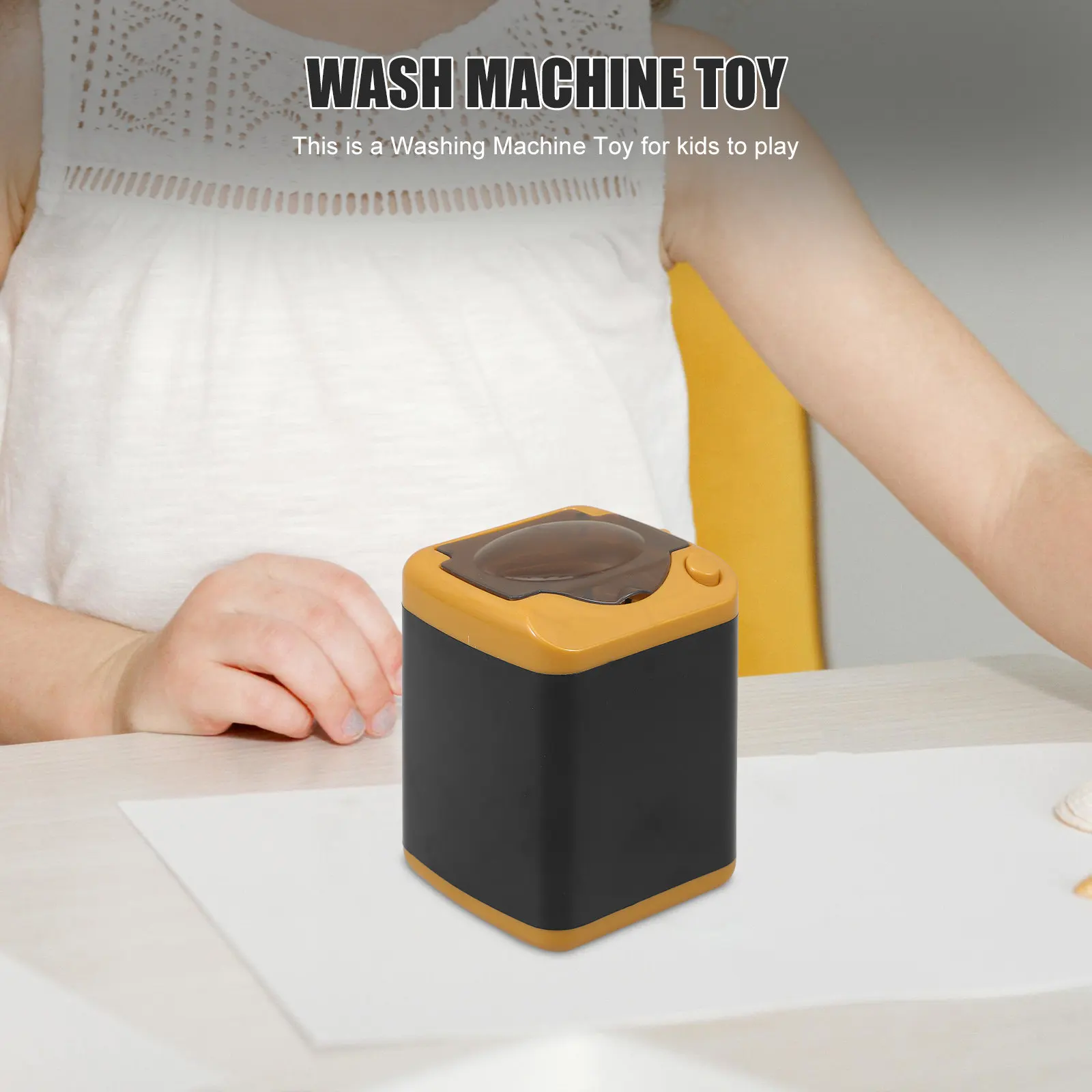Kids Small Washing Machine Play Pretend Laundry Mini Household Appliance Educational Simulation Creative Cognitive Role-Play