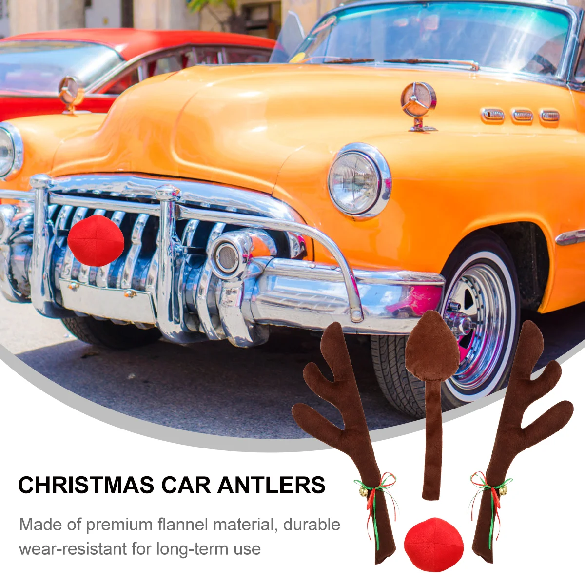 4 Pcs Christmas Decoration Decorations Car Antlers Furniture Decors Supplies Decorative Items Flannel Props