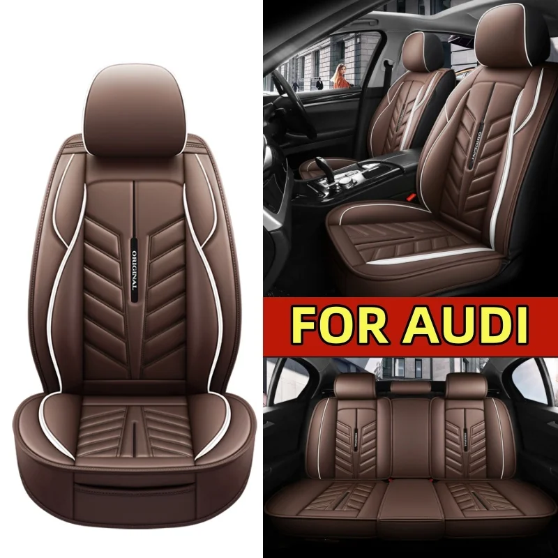 

Чехол на сиденье автомобиля для AUDI Q3 A5 A71, искусственная кожа, удобная талия, высококачественный полный комплект, 5-местный чехол на сиденье с полной оберткой, четыре сезона