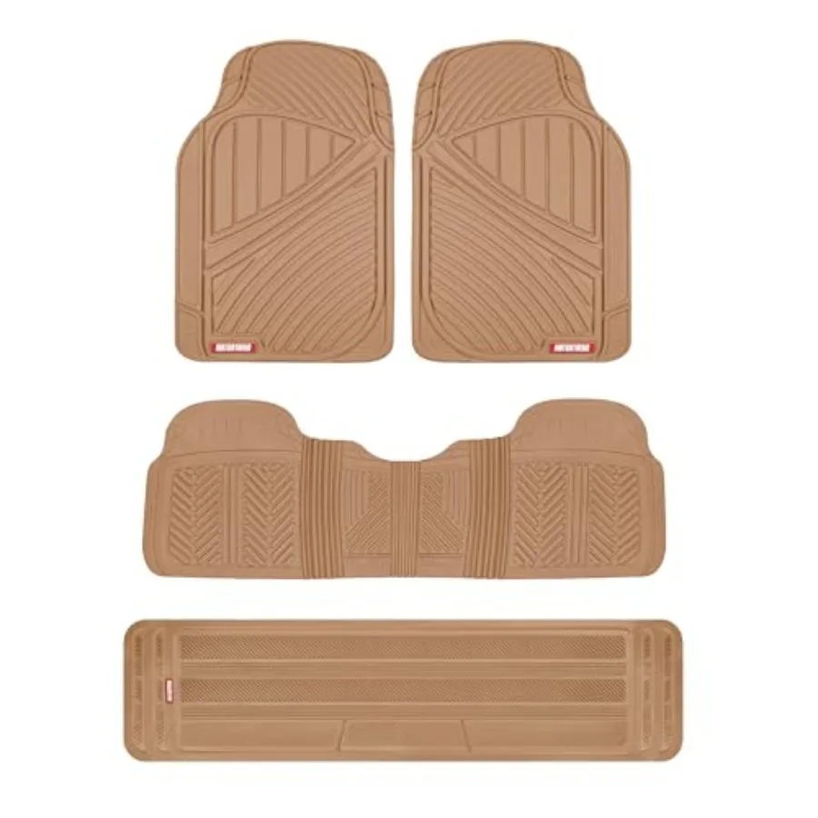 

3-Row Heavy Duty Rubber Floor Mats and Liners for Car SUV Van, Front 2nd and 3rd Row Durable Polymerized Latex Full Interior Pr
