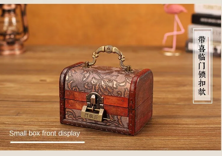 Hot-Selling Antique Retro Wooden Crystal Packaging Box with Green Stone - Yuan Datou Jewelry Storage Box