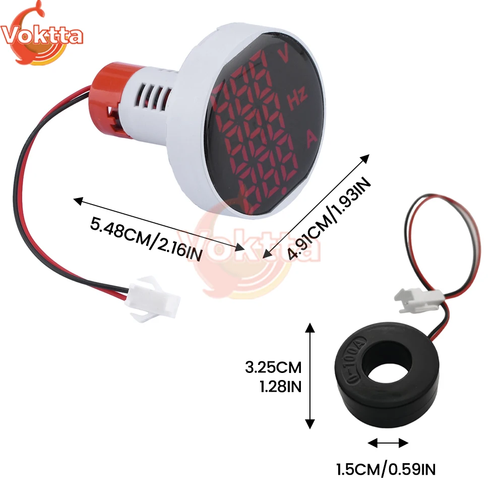 Imagem -06 - Voltímetro Digital Amperímetro Voltage Tester em hz Medidor de Freqüência Mini Tensão Atual Detector ac 60 v 500v 0100a