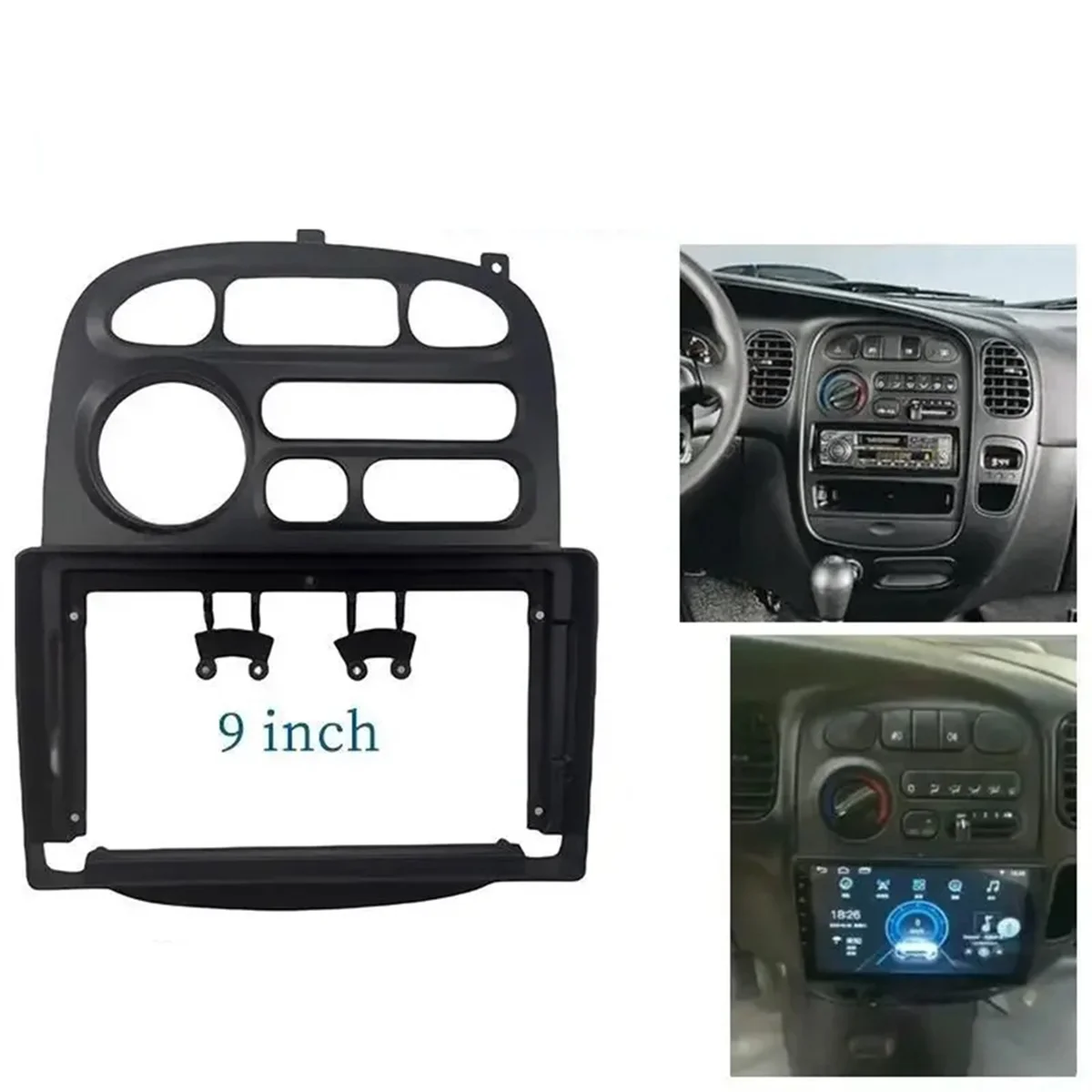 9 Inch Car Fascia Frame Fitting Adaptor Android Audio Dash Trim Kit for H1 Starex 1997-2007