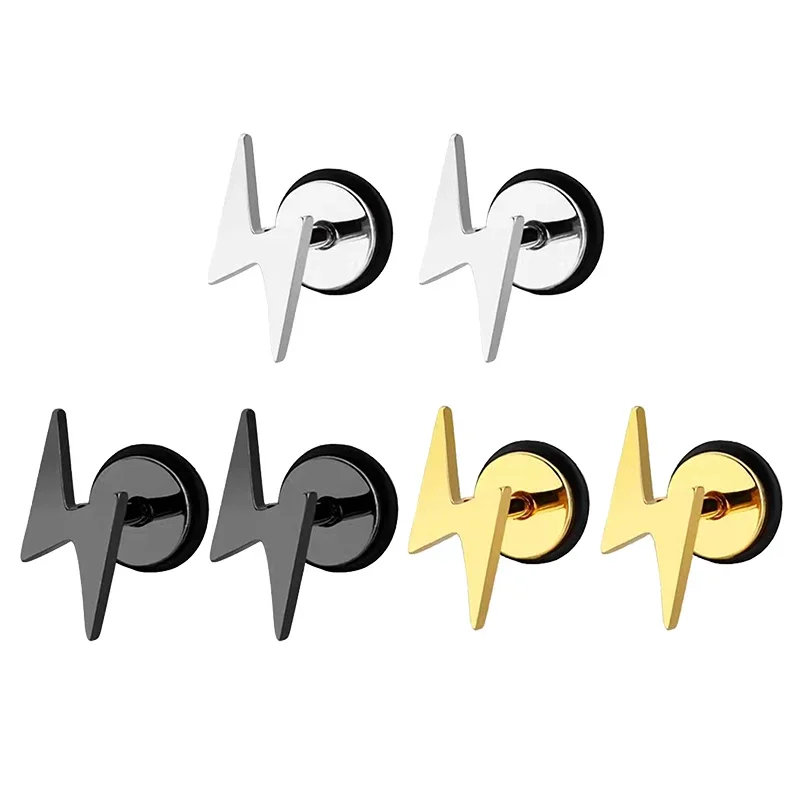 

Stainless Steel Earrings Lightning Fashion Stud Earrings Classic Simple Earrings For Women Jewelry Wedding Party Gifts