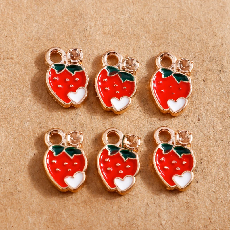 10 Stück süße Emaille-Frucht-Charms für die Schmuckherstellung, Kirsche, Ananas, Banane, Apfel, Charms, Anhänger für DIY-Halsketten, Ohrringe, Geschenk – Detail 35