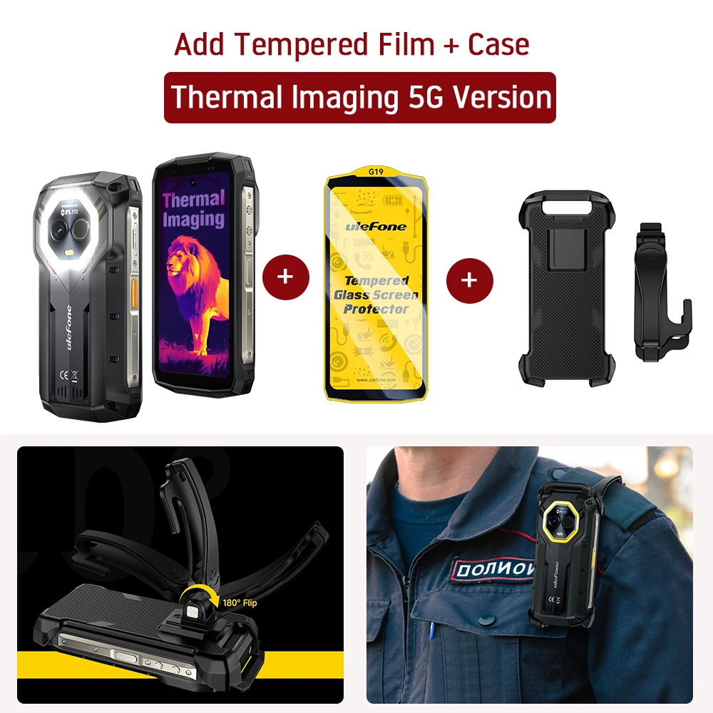 Ulefone Armor Mini 20T Pro 5G 4,7-inch display Robuuste telefoon LED-licht Android 14 Smartphone 6200mAh 16GB + 256GB 33W