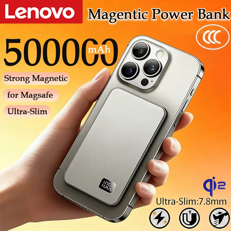 

Ультратонкий внешний аккумулятор ViVO 500000 мАч для быстрой зарядки MagSafe, портативное магнитное беспроводное зарядное устройство с цифровым дисплеем
