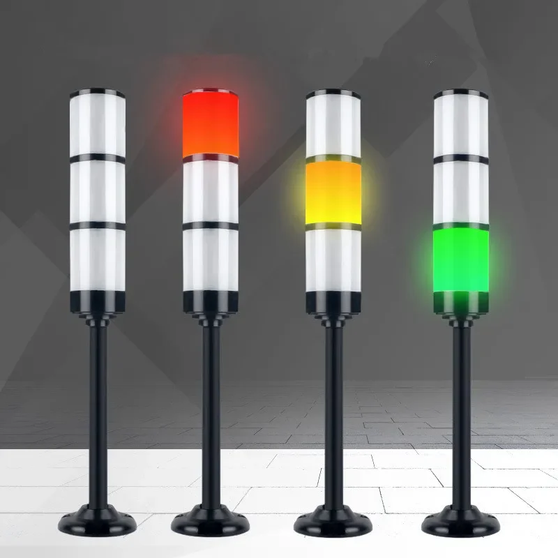 

Industrial Multilayer Stack light Signal Tower Alarm caution light Bright 24V Black/Silver Shell Indicator Lamp for CNC Machines