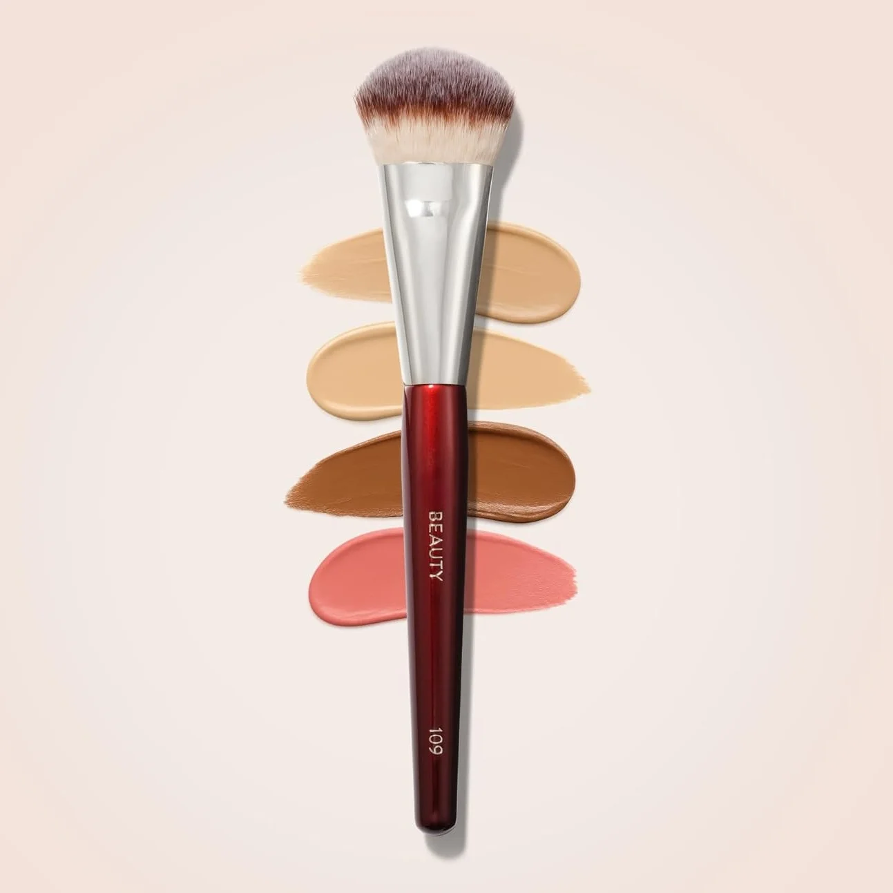 Mini CONTOURED FOUNDATION Brush 109 Make-upborstel Gezichtsborstel voor vloeibare of crème Foundations Bronzer Blush Highlighter