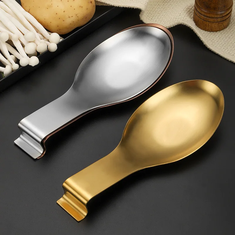 Gold-plated thickened stainless steel tableware spoon shelf buffet clip tray radium