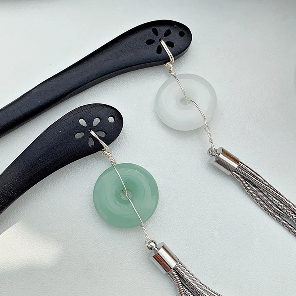 

Exquisite Wooden Hair Stick Retro Hair Pin Chinese Style Headdress Wedding Party Prom Night Out Bun Decoration Synthetic Jade