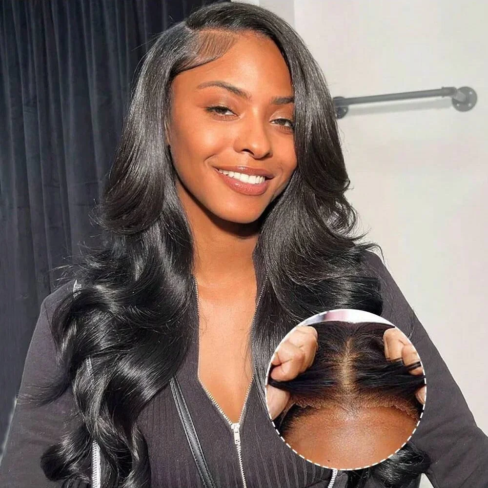 Body Wave Lace Wigs Human Hair Pre Plucked 5x5 Transparent Lace Wigs Human Hair For Women 180 Density Body Wave Glueless Wigs