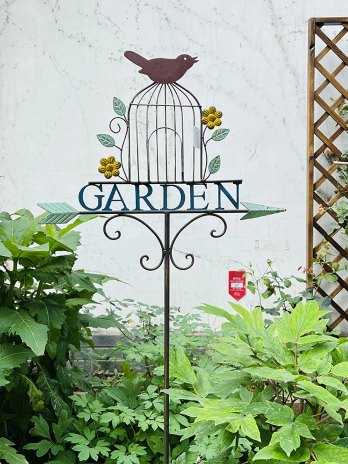 

American country retro wrought iron garden decorative climbing frame, balcony indoor and outdoor ground climbing vine frame, gar