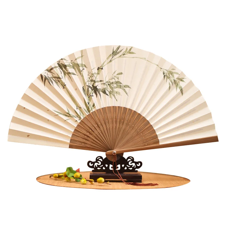 

Xuan Paper Fan Bamboo DIY Hand Drawing Ventilador 26.5cm Portable Drama Paper Fan Summer Abanicos Para Boda Hanfu Hand Fans