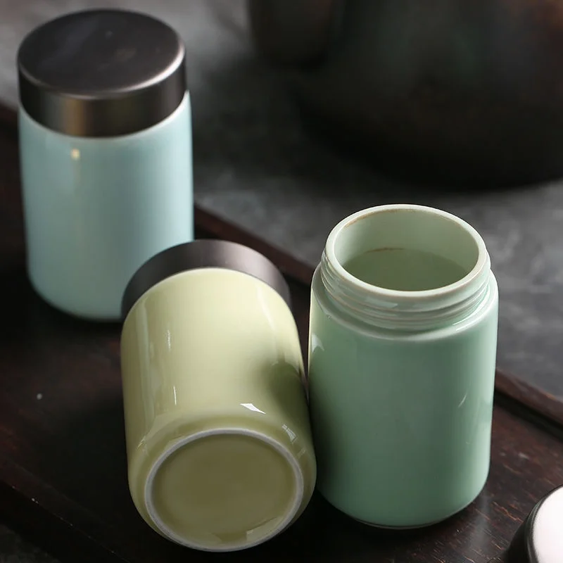 Mini Ceramic Jar for Tea, Compact and Environmentally Friendly