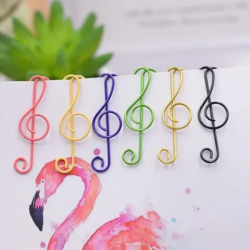 30/50/100pcs Colorful Music Note Shaped Paper Clips Decorative Colorful Decor For Office Bookmark Stationery Paper Clip