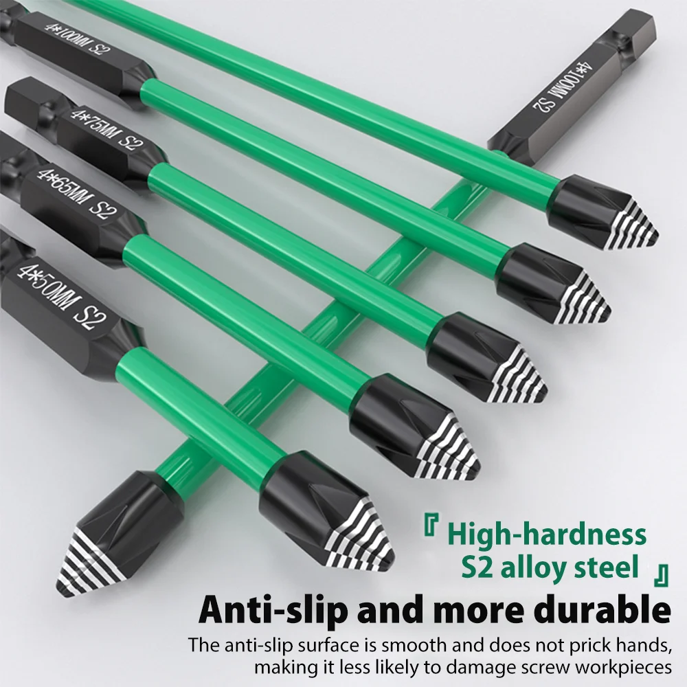 

6PCS Non-slip Magnetic Batch Head Cross Screwdriver Hardness Drill Bit Screw Driver Hand Tools 25mm/50mm/65mm/70mm/100mm/150mm